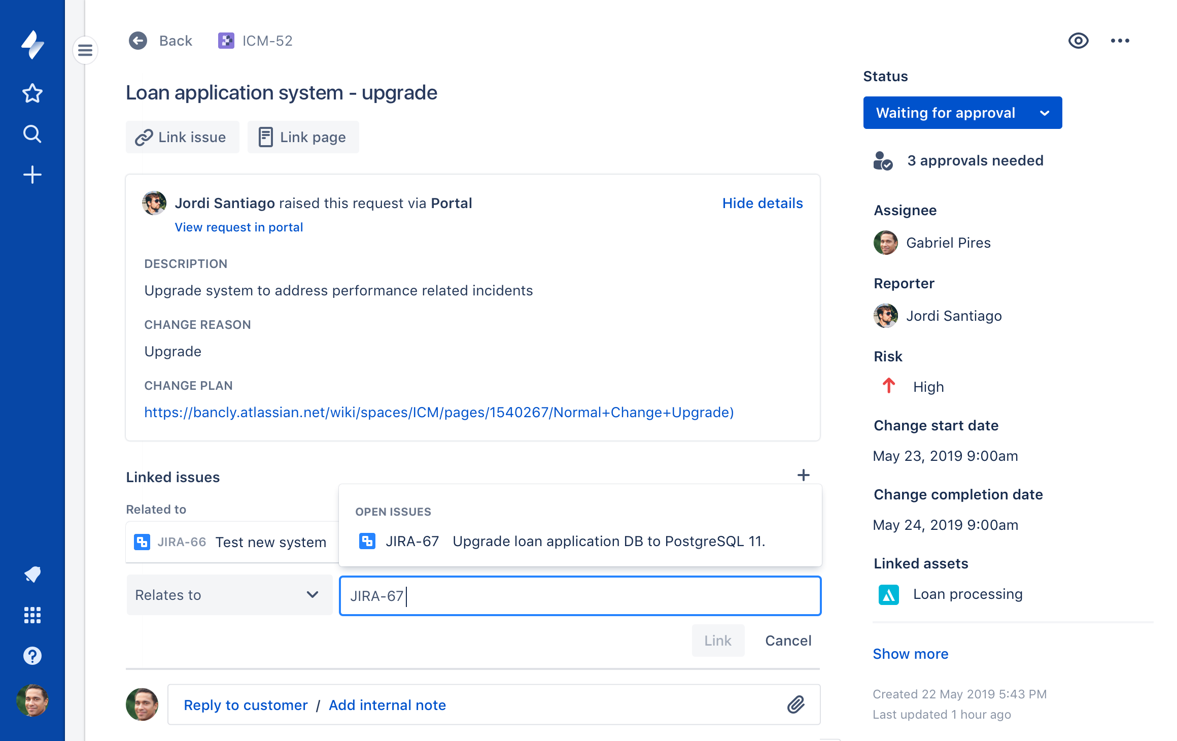 Jira Service Management functionalities