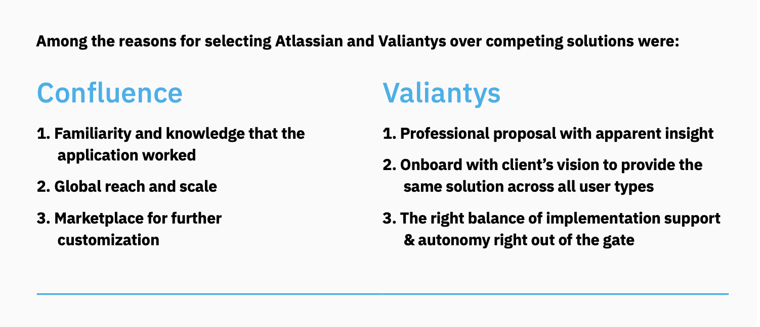 Reasons for choosing Valiantys