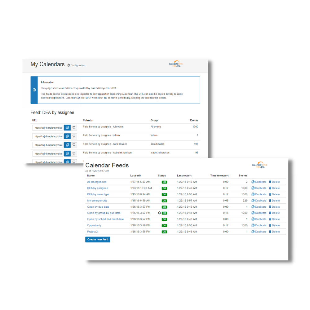 Calendar sync for JIra